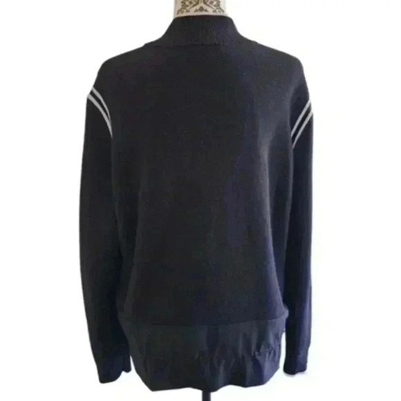 Athleta Venture Sweater Black White  Zipper Closure Cotton Women's size Large - Picture 4 of 15